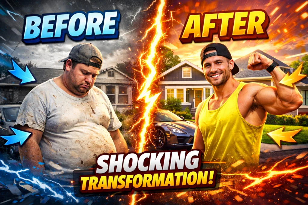 Before vs after YouTube thumbnail design comparison for higher CTR Split screen YouTube thumbnail example showing cluttered design on left and clean high contrast design on right, comparison layout