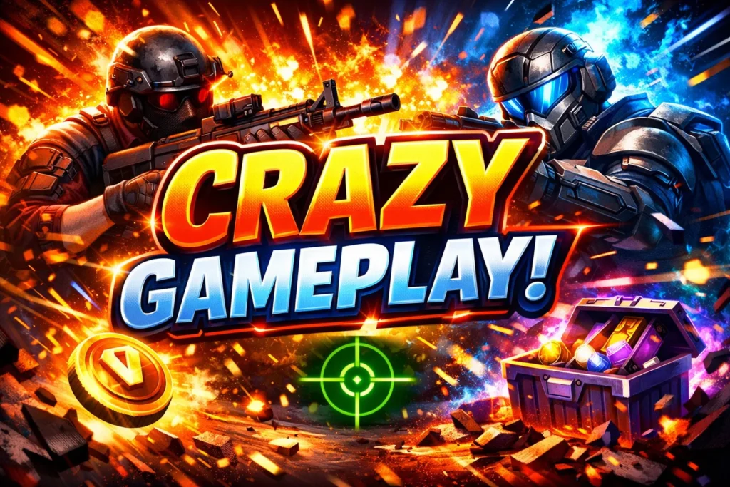 Gaming YouTube thumbnail design using bold condensed fonts for high energy content