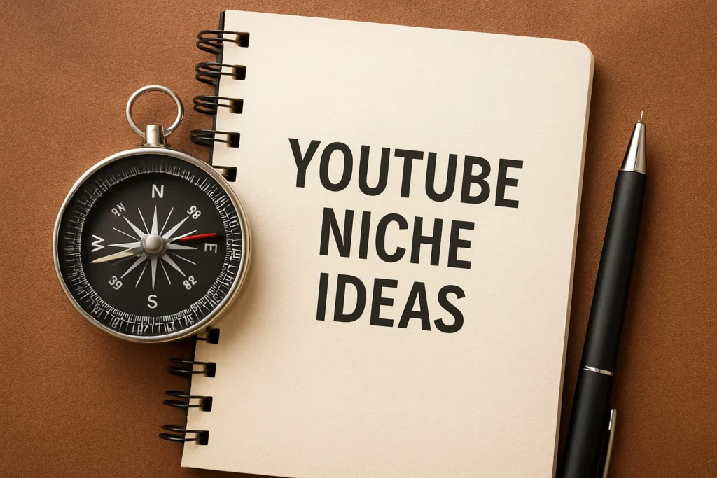 How to Find YouTube Niche Ideas: Guide for Choosing An image representing a guide on how to choose a YouTube niche by exploring ideas and finding a clear direction.