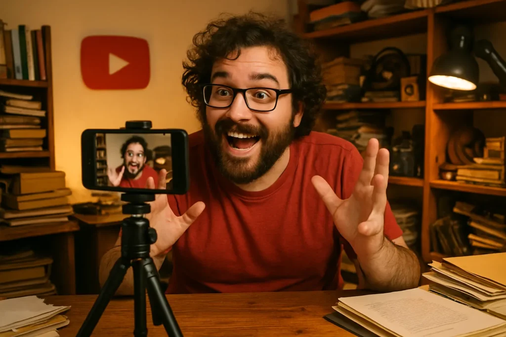 Advice for new youtubers | Start with minimum equipments A photo representing the advice for beginners to start their YouTube channel with the gear they already have, like a smartphone.